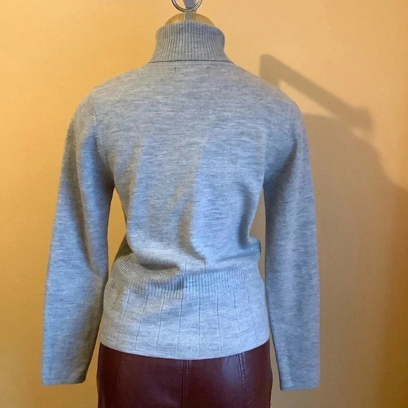 MERCER & MADISON Gray Merino Wool Knit Turtleneck Size M - Picture 4 of 12